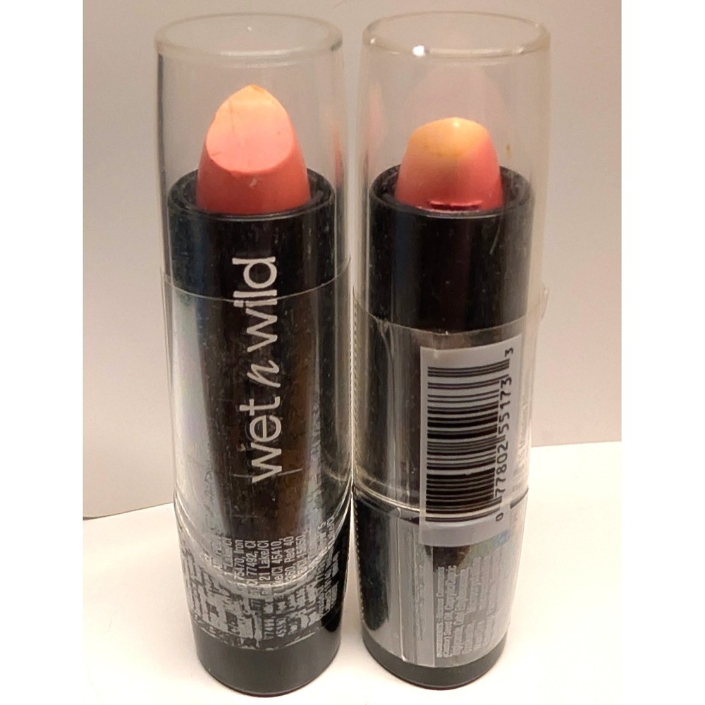 Lot Of 2 DAMAGED TIPs New Wet N Wild Silk Finish Lipstick 517C 15 Minutes Pink